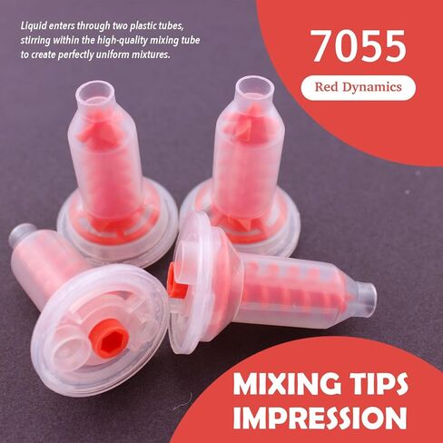 50PCs Dental Grade Dental 76mm Blue/White Impression Mixing Tips by VASTMED | Mixing Tips for Dental Temporary Crowns Material Mix in Kuwait