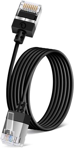 كابل إيثرنت Cat6 فائق النحافة بطول 6.6 قدم - 5 حزم. أسلاك Cat 6a LAN - متوافقة مع أجهزة الكمبيوتر والشبكات - أسود. in Saudi Arabia