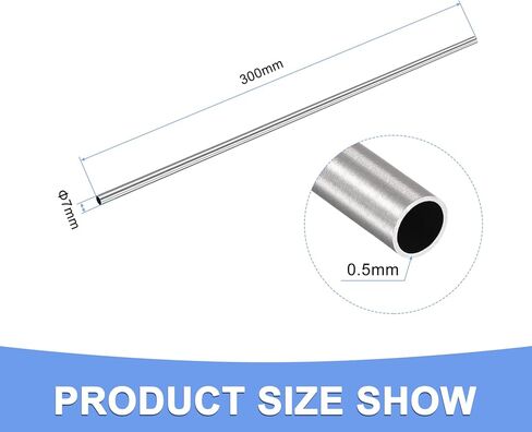 304 الفولاذ المقاوم للصدأ 3.5 مم OD 250 مم الطول - 3 قطع أنابيب معدنية مستديرة تناسب التطبيقات الصناعية - أنبوب أنبوب مستقيم غير ملحوم من الفولاذ المقاوم للصدأ - (سمك 0.2 مم) in Kuwait