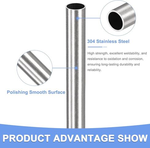304 الفولاذ المقاوم للصدأ 3.5 مم OD 250 مم الطول - 3 قطع أنابيب معدنية مستديرة تناسب التطبيقات الصناعية - أنبوب أنبوب مستقيم غير ملحوم من الفولاذ المقاوم للصدأ - (سمك 0.2 مم) in Kuwait