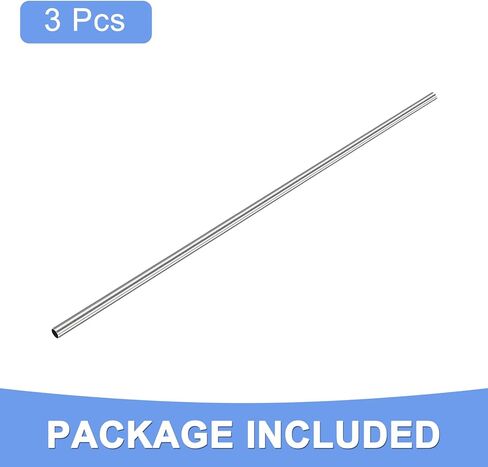 304 الفولاذ المقاوم للصدأ 3.5 مم OD 250 مم الطول - 3 قطع أنابيب معدنية مستديرة تناسب التطبيقات الصناعية - أنبوب أنبوب مستقيم غير ملحوم من الفولاذ المقاوم للصدأ - (سمك 0.2 مم) in Kuwait