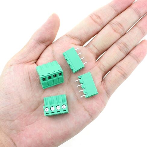 15PCS Green PA66 Plastic 4 Pins 5.08mm Pitch Male Female DIY PCB Mounting Screw Wiring Terminal Connector for Electronic Device Communication Equipment Instrumentation in Saudi Arabia