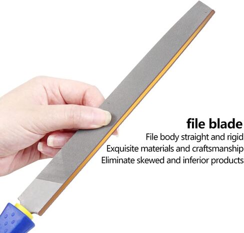 KALIM 2-Piece 8 Inch Heavy Duty File Set - Flat/Half Round High Carbon Hardened Steel Files with Anti-Slip Handles, Medium Coarse, Suitable for Wood/Metal/Model/Shaping in Saudi Arabia