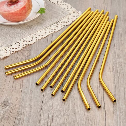 20 عبوة من شفاطات الشرب المعدنية المصنوعة من الفولاذ المقاوم للصدأ قابلة لإعادة الاستخدام، مقاس 10.5 بوصة و8.5 بوصة مع 20 طرفًا من السيليكون و5 فرش للمصاصة وحقيبة سفر واحدة، شفاطة معدنية طويلة جدًا صديقة للبيئة تناسب كوب سعة 20 24 30 أونصة in Kuwait