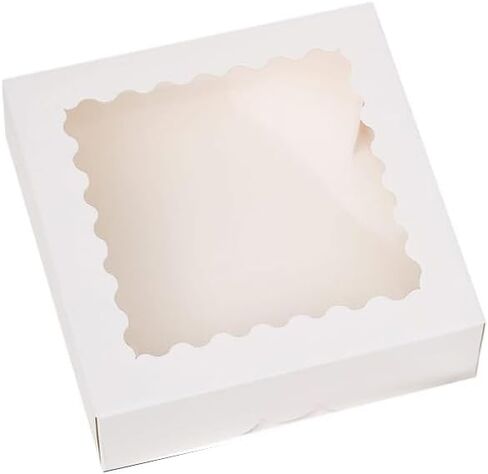 50 قطعة (8 × 8 × 2.4 بوصة) صناديق الكيك مع صناديق خبز نافذة وصناديق المعجنات للكعك والمعجنات والشوكولاتة والكب كيك في عيد الحب (50 قطعة وردي)، 8825-8CDGH in Kuwait