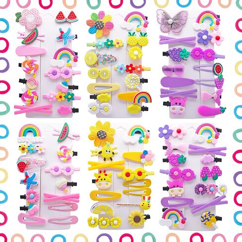 15PCS Hair Accessories for Girls Little Girl Hair Clips Barrettes for Baby Toddler Teens Women Kids Cute Candy Colorful Flower Gift for 4-12 Ages (Hair Accessories for Girls) in Kuwait