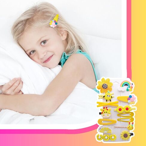 15PCS Hair Accessories for Girls Little Girl Hair Clips Barrettes for Baby Toddler Teens Women Kids Cute Candy Colorful Flower Gift for 4-12 Ages (Hair Accessories for Girls) in Kuwait
