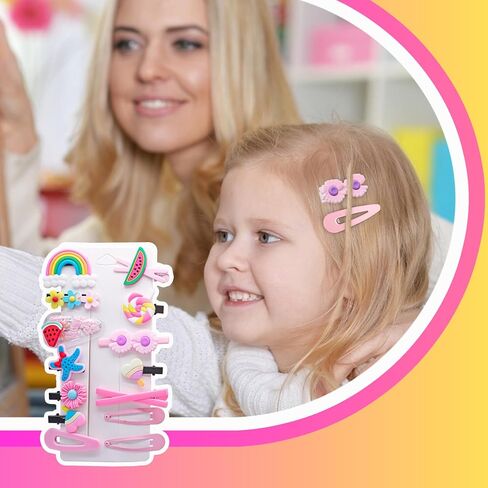 15PCS Hair Accessories for Girls Little Girl Hair Clips Barrettes for Baby Toddler Teens Women Kids Cute Candy Colorful Flower Gift for 4-12 Ages (Hair Accessories for Girls) in Kuwait