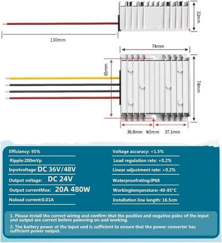 240W 10A 36v to 24v Step Down Converter 48v to 24v Buck Converter DC Converter Voltage Regulator Suitable for Waterproof modules of car Golf carts in Saudi Arabia
