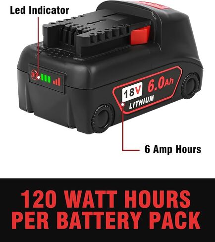 18v Battery 4Pack Replacement for Milwaukee M18 Battery 6.5Ah,High-Capacity Batteries Compaitble with Milwaukee Tools and Charger,2024 Version/New Patented in Saudi Arabia