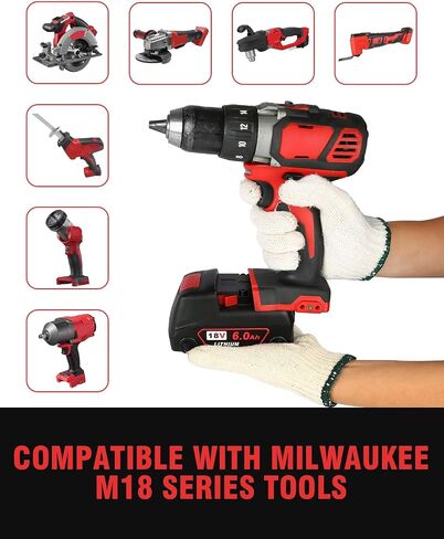 18v Battery 4Pack Replacement for Milwaukee M18 Battery 6.5Ah,High-Capacity Batteries Compaitble with Milwaukee Tools and Charger,2024 Version/New Patented in Saudi Arabia