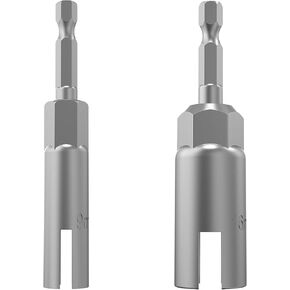 (2 Pack 2 Size 9mm,16mm)1/4"hex shank nut driver power wing nut drill bit socket tool drive kit, slotted wing nut drill sleeve wrench wrench kit, panel nut screw eye C-shaped hook bolt