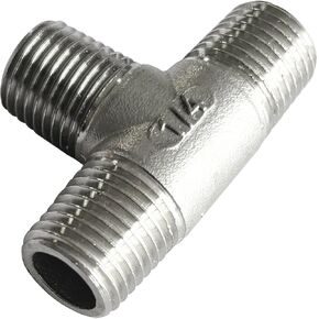 1/4 inch Male Thread Tee Adapter 3 Way T Shape Joint 304 Stainless Steel NPT Cast Pipe Fitting