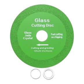 HARFINGTON 3 Pack Glass Cutting Disc 5 Inch for Angle Grinder Diamond Cutting Disc Ultra-Thin Saw Blade Wheel with 7/8" Arbor for Cutting Grinding Jade Crystal Tile Ceramic