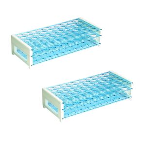 Detachable Plastic Tube Rack Set, 2pcs, Suitable for Tubes of Dia.≤17mm, 50 Holes Test Tube Holder, for Classroom, Lab,TTRP50A2