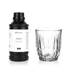 Clear Pro 3D Printer Resin, Glass-Like Ultra High Transparency, Non-Yellowing & Non-Brittle, High Precision 405nm UV Curing Resin for LCD/DLP 3D Printing (Clear, 1000g)