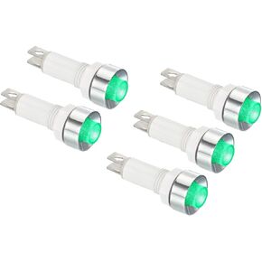 PATIKIL AC 24V 10mm Signal Indicator Lights, 5 Pack Panel Mount LED Signal Lamp for Dashboard Factory, Yellow