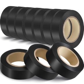 Frienda 40 Pack Black Electrical Tape 3/4 in x 66ft Waterproof High Temperature Resistance Electric Tape Black Tape and Wire Tape Under 600v Home Outdoor Multipurpose Insulating Wire Wrapping