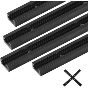 4Pack 12" T-Track for Woodworking Blue Double-Cut with 1Set T-Track Intersection Kit Blue, 12 inch Universal Aluminum T Tracks with T-Track Tool Accessories
