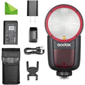Godox V1 V1-S V1S Flash for Sony Camera, 76Ws TTL Flash Speedlite 1/8000 HSS, 480 Full Power Flashes, 1.5s Recycle Time, Round Head Flash Godox Flash Speedlight for Sony Camera (Godox V1S USA Version)