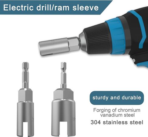 (2 Pack 2 Size 9mm,16mm)1/4"hex shank nut driver power wing nut drill bit socket tool drive kit, slotted wing nut drill sleeve wrench wrench kit, panel nut screw eye C-shaped hook bolt in Saudi Arabia