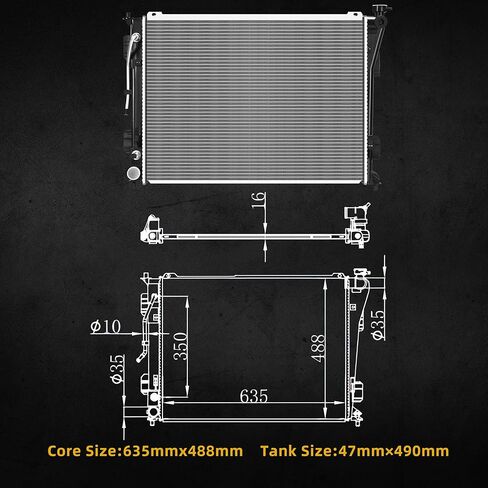 مشعاع DWVO مشعاع كامل متوافق مع 2001-2006 Hyundai Elantra، متوافق مع 2003-2008 Hyundai Tiburon 2.0L 2.7L L4 V6 DWRD1007 in Kuwait