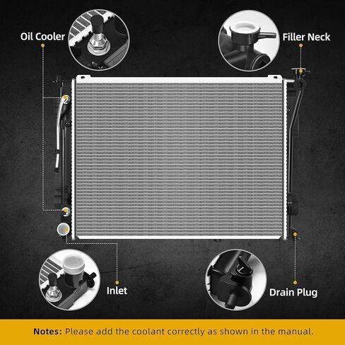 مشعاع DWVO مشعاع كامل متوافق مع 2001-2006 Hyundai Elantra، متوافق مع 2003-2008 Hyundai Tiburon 2.0L 2.7L L4 V6 DWRD1007 in Kuwait