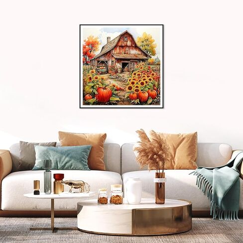 FHBUBPUP Autumn Landscape Diamond Painting Kits for Adults, Fall Diamond Art Kits for Beginners, 5D DIY Full Drill Round Gem Art, Paint with Diamond Beads Craft Home Wall Decor 12x12 inch in Saudi Arabia