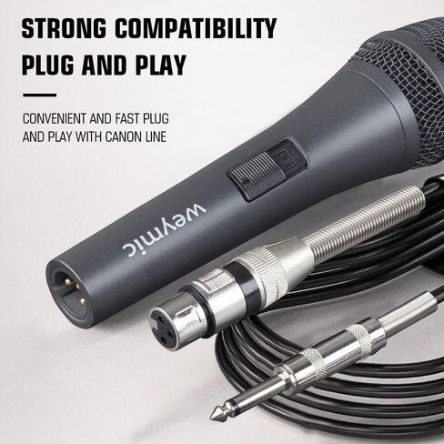 Wm80 Classic Style Dynamic Vocal Instrument with Clean Sound,Metal Body Microphone/w Cable 16.4ft XLR to 1/4'' in Saudi Arabia