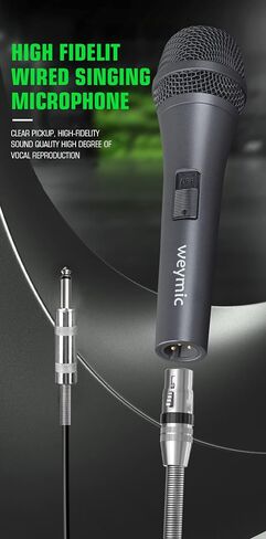 Wm80 Classic Style Dynamic Vocal Instrument with Clean Sound,Metal Body Microphone/w Cable 16.4ft XLR to 1/4'' in Saudi Arabia