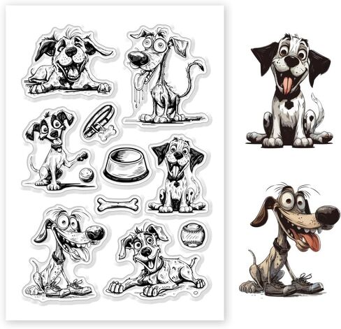 GLOBLELAND French Bulldog Dogs Clear Stamps Animals Puppy Words Transparent Rubber Seal Stamps Dog and Friend Rubber Stamps for DIY Scrapbooking Photo Album Decorative Cards Making 6.3×4.33inch in Saudi Arabia