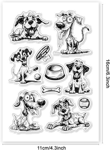 GLOBLELAND French Bulldog Dogs Clear Stamps Animals Puppy Words Transparent Rubber Seal Stamps Dog and Friend Rubber Stamps for DIY Scrapbooking Photo Album Decorative Cards Making 6.3×4.33inch in Saudi Arabia