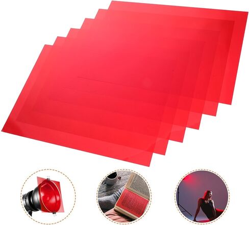 Hemobllo 6pcs صفائح ناشر الضوء الملونة ، مرشحات هلام الضوء البرتقالي PVC للتصوير الفوتوغرافي ، عسر القراءة ، مثالية للتعليم والإضاءة آثار الإضاءة in Kuwait