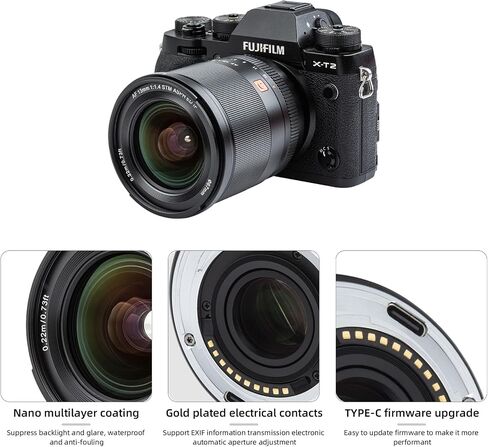VILTROX 35mm F1.7 XF Lens AF F/1.7 X-Mount Shot for Fuji Beginner's Lens Auto Fcous APS-C Large Aperture Prime Lenses for Fujifilm X-T1 X-T10 X-T2 X-T20 X-T3 X-T4 X-T100 X-T200 X-T30 X-PRO02 XS10 XS20 in Kuwait