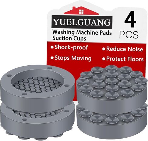 Pack of 8 Anti Vibration Silicone Pads for Washing Machine, Vacuum Suction Cups Keep Washing Machine in Place, Prevent Your Washer and Dryer Set from Shaking, Walking, Reduce Noise and Protect Floor in Saudi Arabia