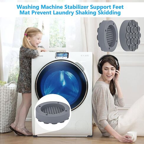 Pack of 8 Anti Vibration Silicone Pads for Washing Machine, Vacuum Suction Cups Keep Washing Machine in Place, Prevent Your Washer and Dryer Set from Shaking, Walking, Reduce Noise and Protect Floor in Saudi Arabia