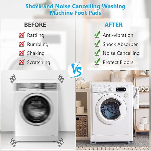 Pack of 8 Anti Vibration Silicone Pads for Washing Machine, Vacuum Suction Cups Keep Washing Machine in Place, Prevent Your Washer and Dryer Set from Shaking, Walking, Reduce Noise and Protect Floor in Saudi Arabia