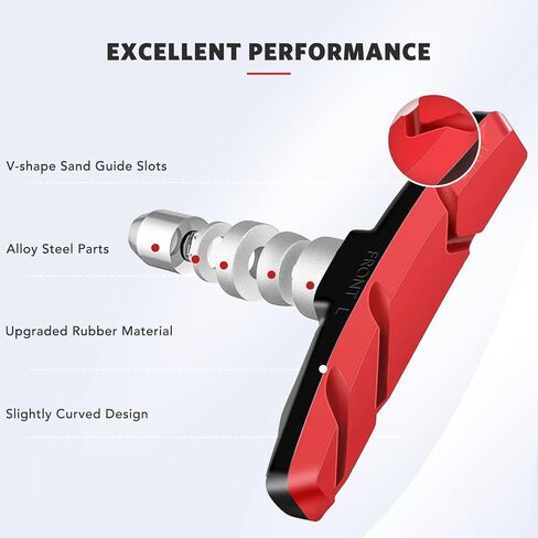 AGPTEK Bike Brake Pads, V-Brake Pads, 70mm Brake Blocks Set for Front and Back Wheel, Mountain Bicycle Disc Brakes, No Noise No Skid in Saudi Arabia