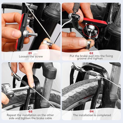 AGPTEK Bike Brake Pads, V-Brake Pads, 70mm Brake Blocks Set for Front and Back Wheel, Mountain Bicycle Disc Brakes, No Noise No Skid in Saudi Arabia