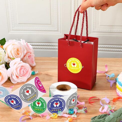 500 Pcs 2 Inch Thank You for Your Order Stickers 5 Star Review Delivery Labels Freshness Delivery Driver Accessories Food Delivery Tamper 5 Star Rating Reminder for Shopper Grocery Takeout in Saudi Arabia