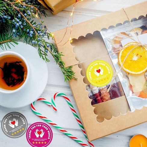 500 Pcs 2 Inch Thank You for Your Order Stickers 5 Star Review Delivery Labels Freshness Delivery Driver Accessories Food Delivery Tamper 5 Star Rating Reminder for Shopper Grocery Takeout in Saudi Arabia