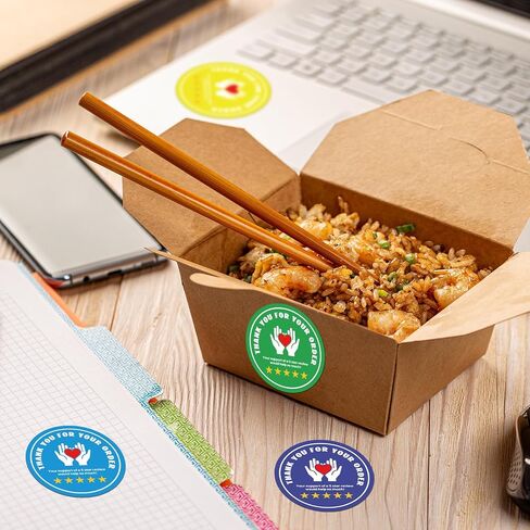 500 Pcs 2 Inch Thank You for Your Order Stickers 5 Star Review Delivery Labels Freshness Delivery Driver Accessories Food Delivery Tamper 5 Star Rating Reminder for Shopper Grocery Takeout in Saudi Arabia