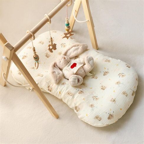 Pea pod pod muslin baby cover 2 back cotton slipcover ، أغطية التسكع الرضيع الناعمة فقط لألواح التسكع من عش الأطفال حديثي الولادة للأقلام المريحة من 0 إلى 12 شهرًا （دب in Kuwait