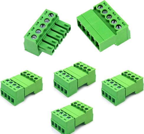 10 Set 2 Pin 3.5mm Pitch Screw Terminal Block Connector for 28-16AWG, Pluggable Quick Male and Female Connector-Phoenix Type Connector in Saudi Arabia