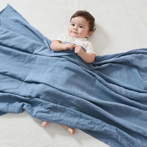 بطانيات Jellymoni Muslin للجنسين ، 2 عبوة حديثي الولادة تلقى بطانية ، كبيرة 47 × 47 بوصة شاشية ناعمة تنفس الشاش. in Saudi Arabia