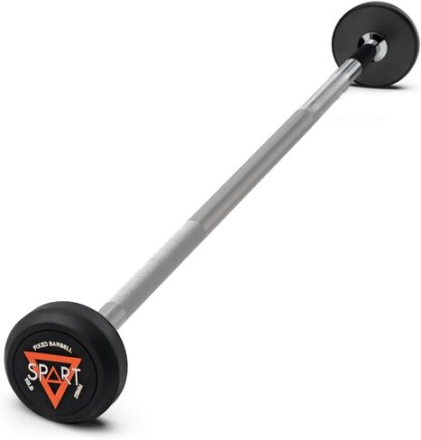 Rubber Coated Fixed Barbell, Pre-Loaded Weights Straight Solid Steel Barbells, Weighted Bar for Weightlifting Exercise, Bodybuilding, Strength Training, Squat Rack & Bench Press in Saudi Arabia