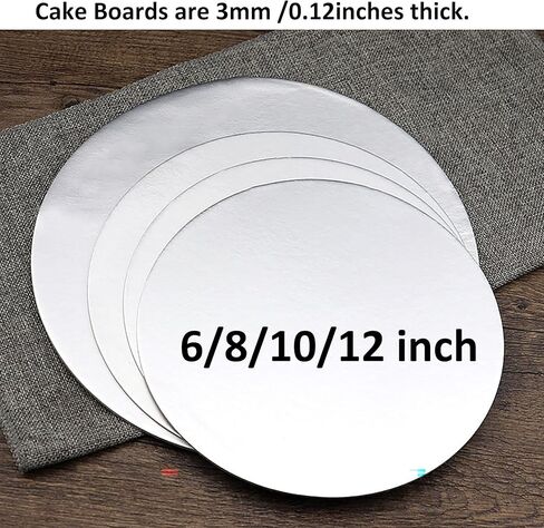 4 عبوات من ألواح الكيك 6، 8، 10، 12 بوصة من الورق المقوى لقاعدة الكيك من رقائق الذهب ودوائر الكيك الدائرية لتزيين الكيك (4 عبوات ذهبية) in Kuwait