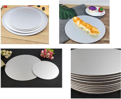 4 عبوات من ألواح الكيك 6، 8، 10، 12 بوصة من الورق المقوى لقاعدة الكيك من رقائق الذهب ودوائر الكيك الدائرية لتزيين الكيك (4 عبوات ذهبية) in Kuwait