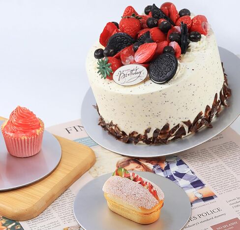 4 عبوات من ألواح الكيك 6، 8، 10، 12 بوصة من الورق المقوى لقاعدة الكيك من رقائق الذهب ودوائر الكيك الدائرية لتزيين الكيك (4 عبوات ذهبية) in Kuwait