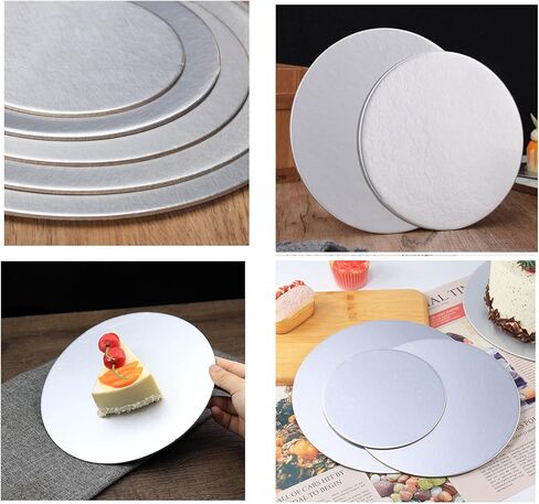 4 عبوات من ألواح الكيك 6، 8، 10، 12 بوصة من الورق المقوى لقاعدة الكيك من رقائق الذهب ودوائر الكيك الدائرية لتزيين الكيك (4 عبوات ذهبية) in Kuwait